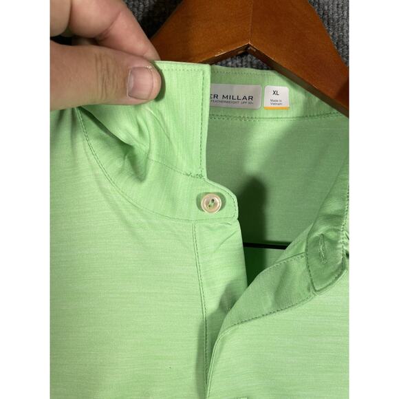 Peter Millar Golf Polo Men's XL Green Short Sleeve Featherweight UPF 50+ Active - Picture 5 of 12